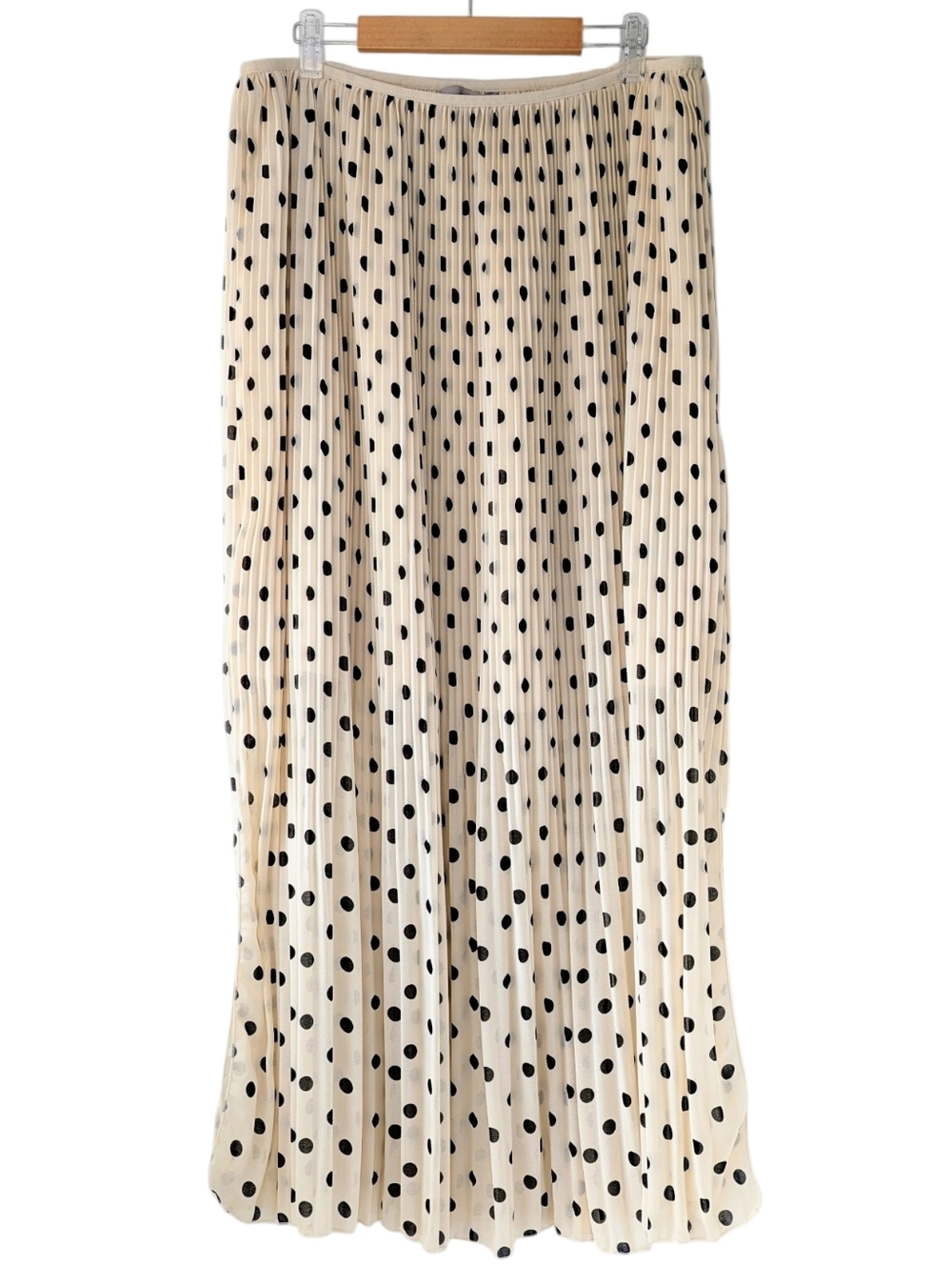 H&M Pleated Polka Dot Sheer Chiffon Maxi Skirt - Picture 2 of 13